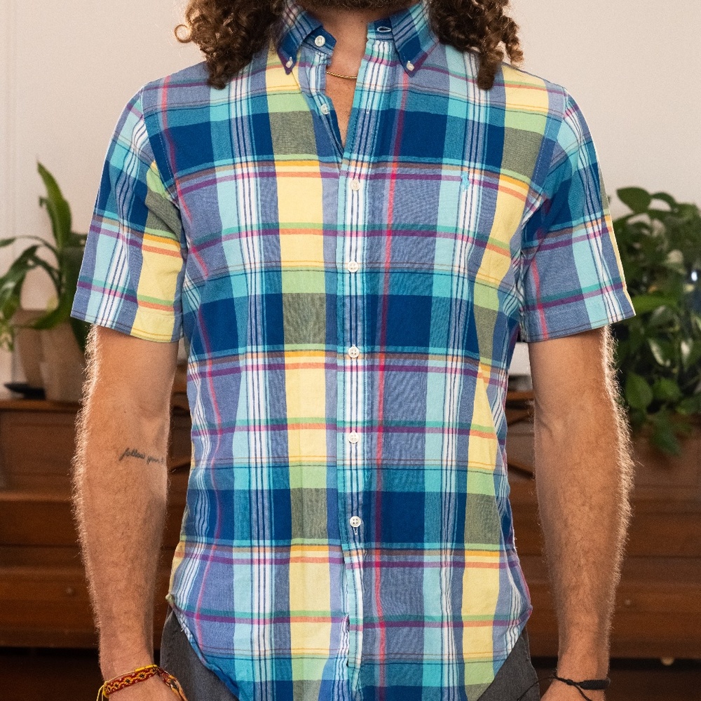 Ralph Lauren Madras Plaid Button Up Shirt